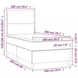 fekete műbőr rugós ágy matraccal 100 x 200 cm
