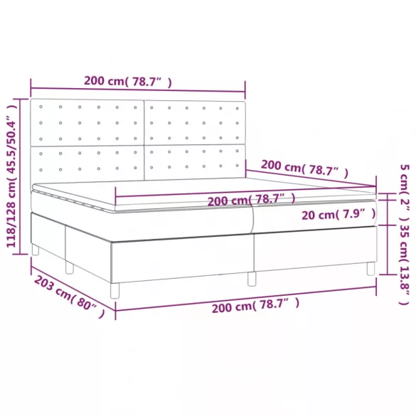 fehér műbőr rugós ágy matraccal 200 x 200 cm