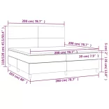sötétzöld bársony rugós ágy matraccal 200x200 cm