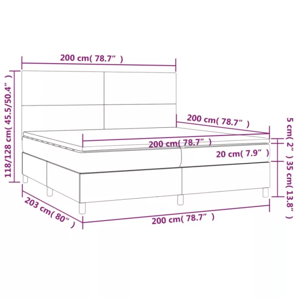 sötétzöld bársony rugós ágy matraccal 200x200 cm