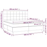 sötétzöld bársony rugós ágy matraccal 200x200 cm