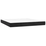 fekete bársony rugós ágy matraccal 180x200 cm
