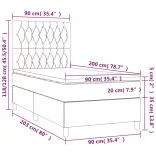 sötétzöld bársony rugós ágy matraccal 90 x 200 cm