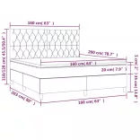 világosszürke bársony rugós ágy matraccal 160x200 cm