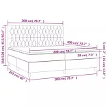 sötétzöld bársony rugós ágy matraccal 200x200 cm
