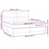 világosszürke bársony rugós ágy matraccal 200x200 cm