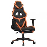 fekete és narancssárga műbőr játékszék lábtartóval