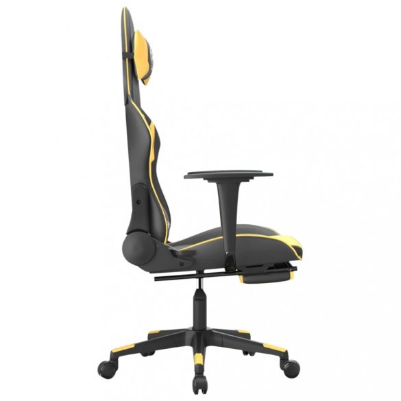 fekete és piros műbőr játékszék lábtartóval