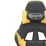 fekete és piros műbőr játékszék lábtartóval