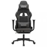 fekete és szürke műbőr játékszék lábtartóval