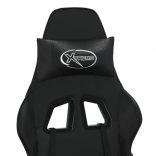 fekete műbőr játékszék lábtartóval