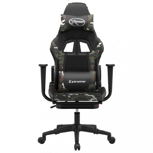 fekete és terepszínű műbőr játékszék lábtartóval