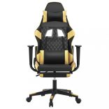 fekete és piros műbőr játékszék lábtartóval