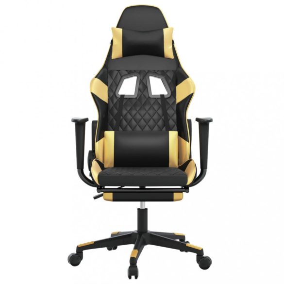 fekete és piros műbőr játékszék lábtartóval