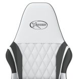 fehér és fekete műbőr játékszék