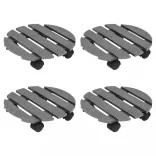 4 db szürke WPC kerekes növénytartó Ø30 x 7,5 cm