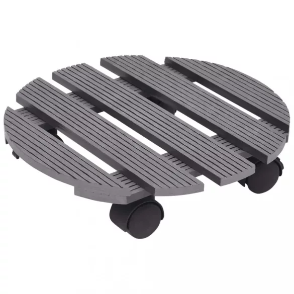 4 db szürke WPC kerekes növénytartó Ø30 x 7,5 cm