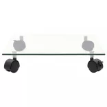 4 db négyzet alakú edzett üveg görgős növénytartó 35 x 35 cm