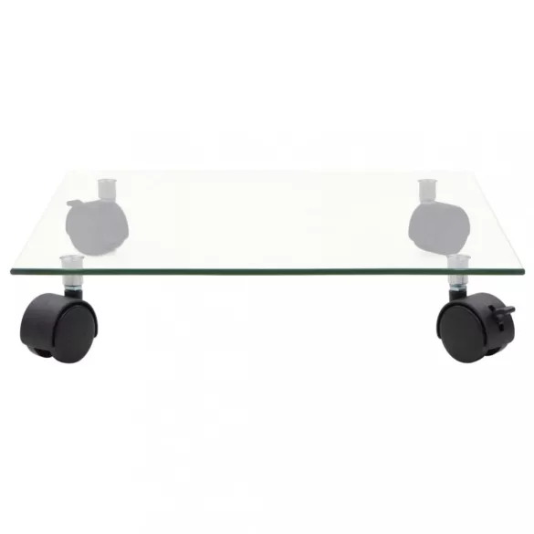 4 db négyzet alakú edzett üveg görgős növénytartó 35 x 35 cm