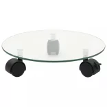 4 db kör alakú edzett üveg görgős növénytartó 28 cm