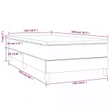 világosszürke szövet rugós ágy matraccal 100 x 200 cm