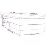 tópszínű szövet rugós ágy matraccal 100 x 200 cm