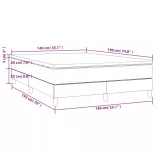 világosszürke szövet rugós ágy matraccal 140 x 190 cm