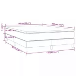 világosszürke szövet rugós ágy matraccal 140 x 200 cm