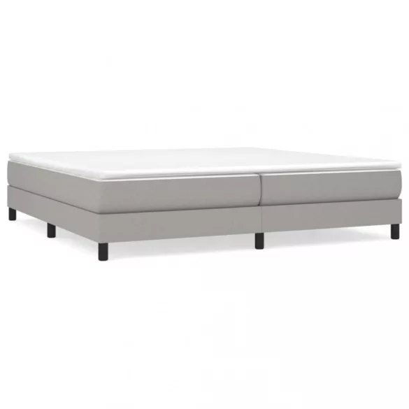 világosszürke szövet rugós ágy matraccal 200 x 200 cm