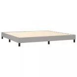 világosszürke szövet rugós ágy matraccal 200 x 200 cm