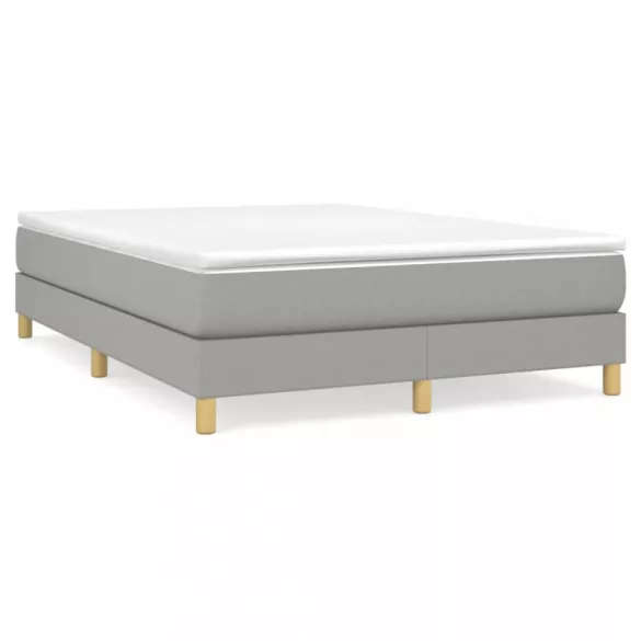 világosszürke szövet rugós ágy matraccal 140 x 190 cm