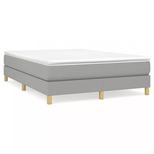 világosszürke szövet rugós ágy matraccal 140 x 200 cm