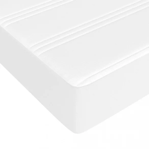 fehér műbőr rugós ágy matraccal 90x190 cm