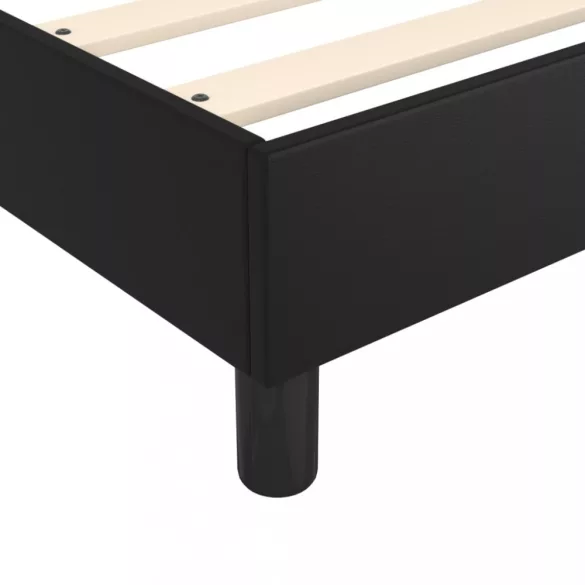 fekete műbőr rugós ágy matraccal 100 x 200 cm