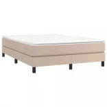 cappuccino színű műbőr rugós ágy matraccal 140 x 200 cm
