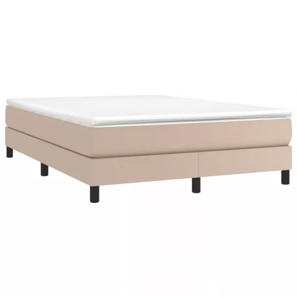 cappuccino színű műbőr rugós ágy matraccal 140 x 200 cm