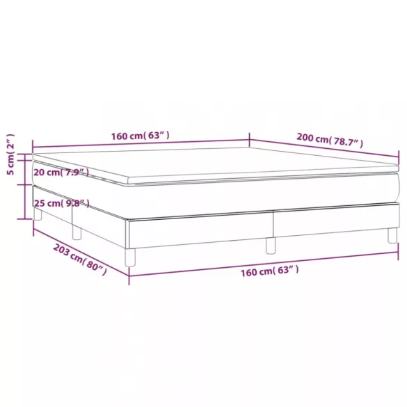 cappuccino színű műbőr rugós ágy matraccal 160 x 200 cm