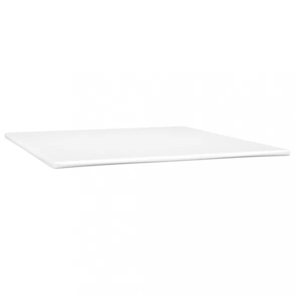 fehér műbőr rugós ágy matraccal 180 x 200 cm