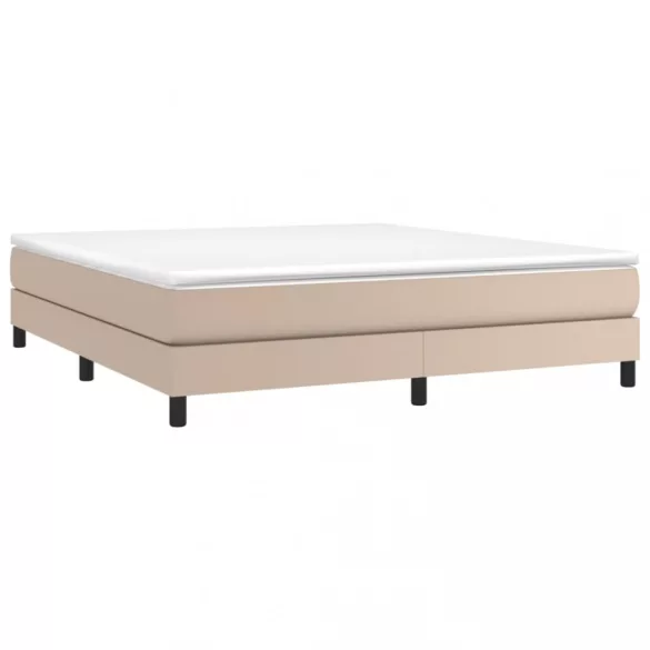 cappuccino színű műbőr rugós ágy matraccal 180 x 200 cm