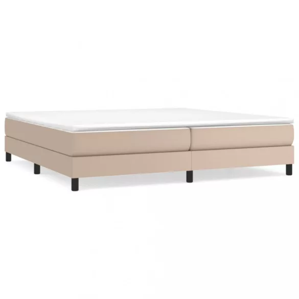 cappuccino színű műbőr rugós ágy matraccal 200 x 200 cm