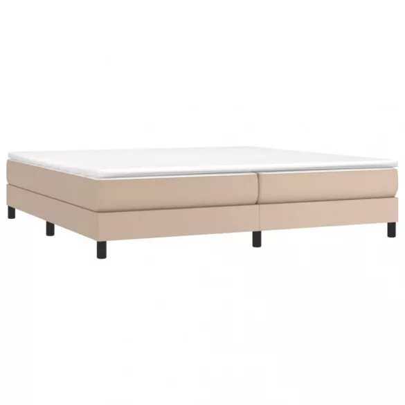 cappuccino színű műbőr rugós ágy matraccal 200 x 200 cm