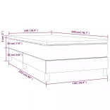 sötétzöld bársony rugós ágy matraccal 100 x 200 cm
