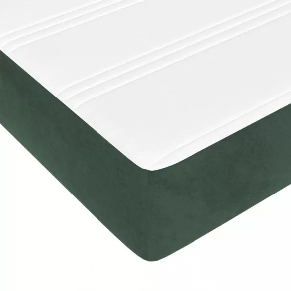sötétzöld bársony rugós ágy matraccal 180x200 cm