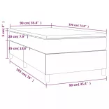 tópszínű szövet rugós ágy matraccal 90 x 190 cm