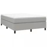 világosszürke szövet rugós ágy matraccal 140 x 190 cm