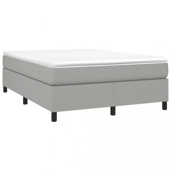 világosszürke szövet rugós ágy matraccal 140 x 190 cm