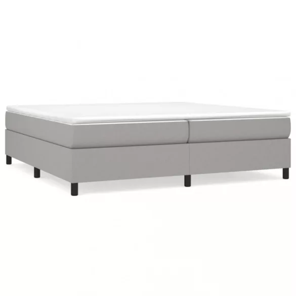 világosszürke szövet rugós ágy matraccal 200 x 200 cm