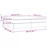 tópszínű szövet rugós ágy matraccal 200 x 200 cm