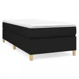 fekete szövet rugós ágy matraccal 90x200 cm