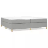 világosszürke szövet rugós ágy matraccal 200 x 200 cm